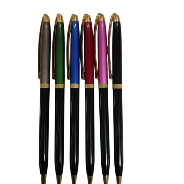 1010 METALLIC Flair 1010 Metallic with Gold Clip 0 7 Fine Ball Pen   Black Ink
