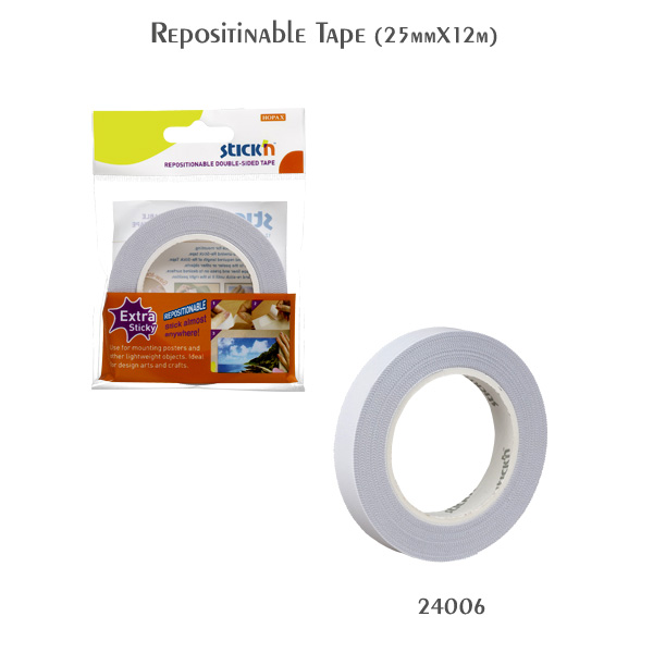 No  24006 Double Sided   Repositionable Tape 25mm X 12 Mtrs