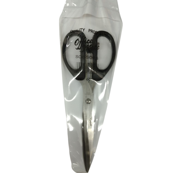 6010   8 1/4" SCISSORS   OFFICE MATE HIGH QUALITY 2 0 mm BLADE BLACK HANDLE