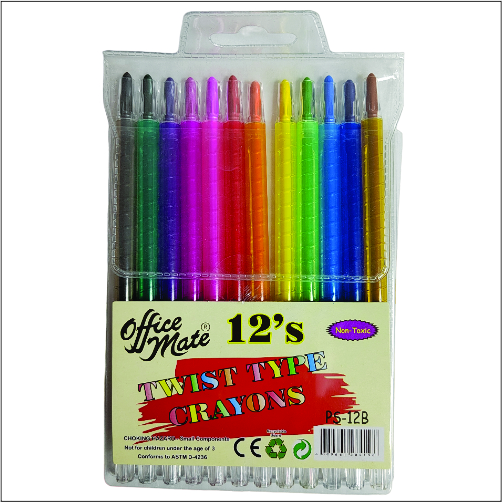PS 12 B Retractable Crayons 12 Piece Set / Wallet ( L164 mm )