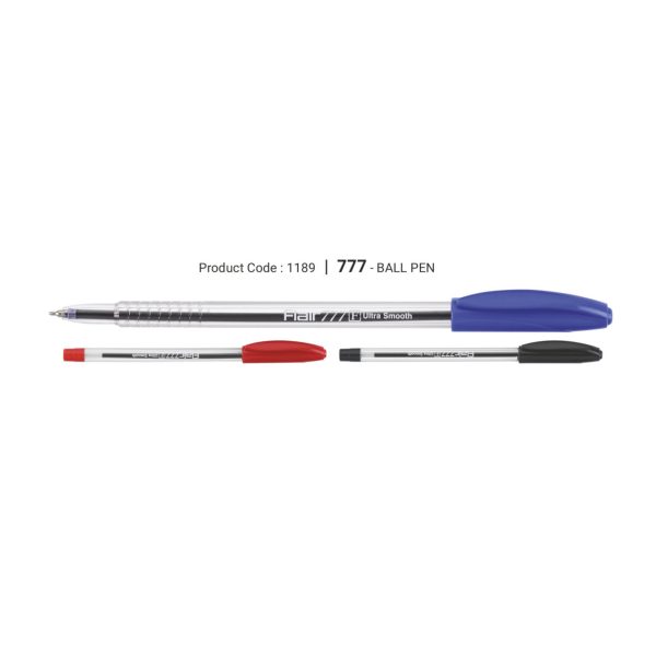 Clear Barrel 0 7mmFlair Ball Pen 777 Fine  Black / Blue / Red