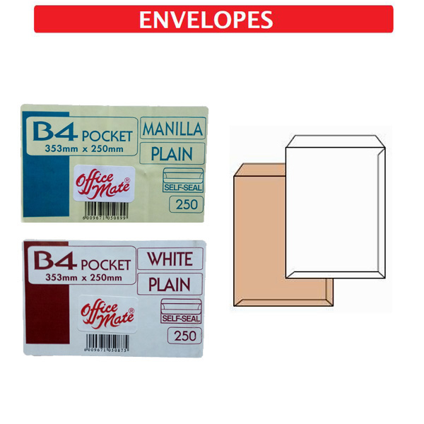 Pocket B 4 Manilla Self Seal 100 g