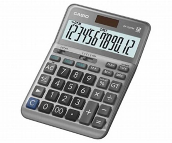 DF 120FM Casio 12 Digit L/Display Rounding Metal Face Cost