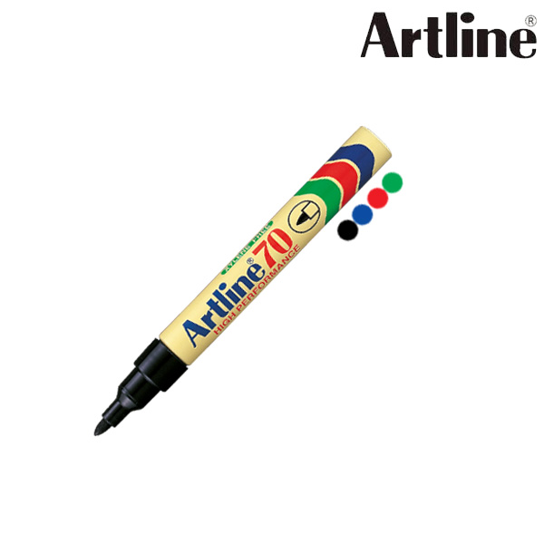 EK 70 Artline Marker 4 Colours Red / Black / Blue / Green