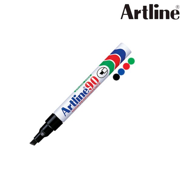 EK 90 Artline Marker 4 Colours Red / Black / Blue / Green