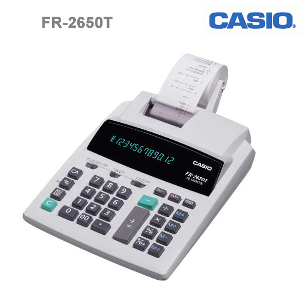 FR 2650 T Casio 12 Digit / Tax Printer Calculator AC