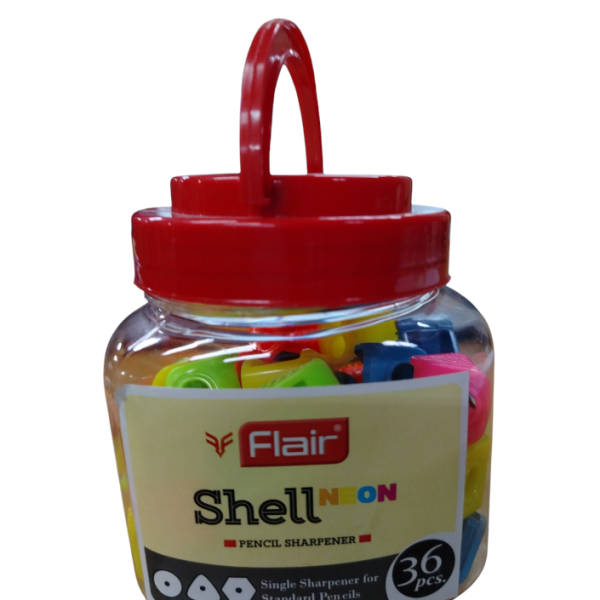 SHELL FLAIR NEON COL 1 HOLE SHARPENER ASST COL TUB NEW