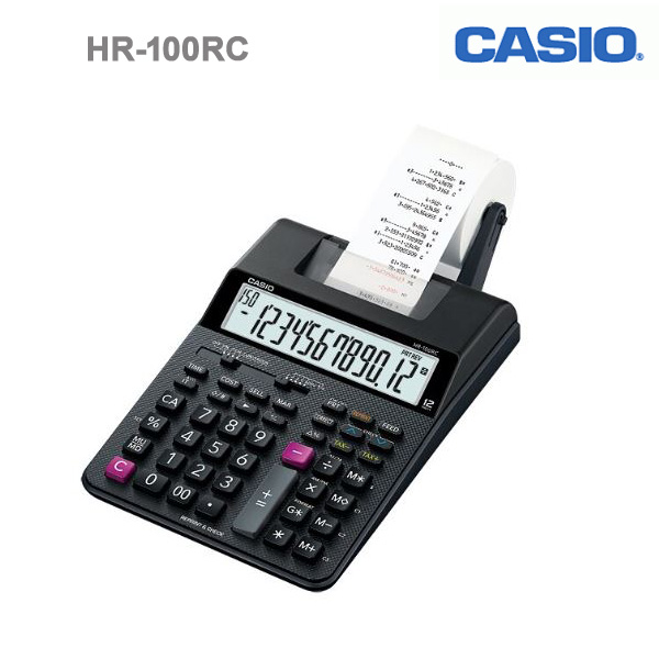 HR   100RC Casio 12 Digit Printer Calculator 2 Colour Cost / Sell / Marg