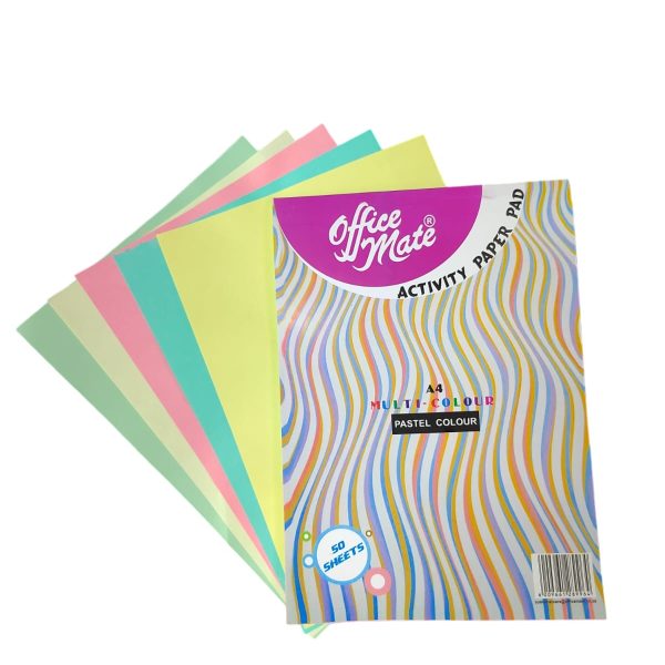 Office Mate Activity Paper Pad A4 Pastel Colours (50 Sheets)