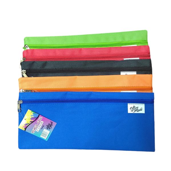 Office Mate Polyester Pencil Case ASST Colour   Long