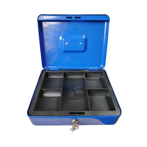 TS 0002 Office Mate Cash Box with Lock & Draw Back Tray 37 x 29 x 11 cm   14 1/2"