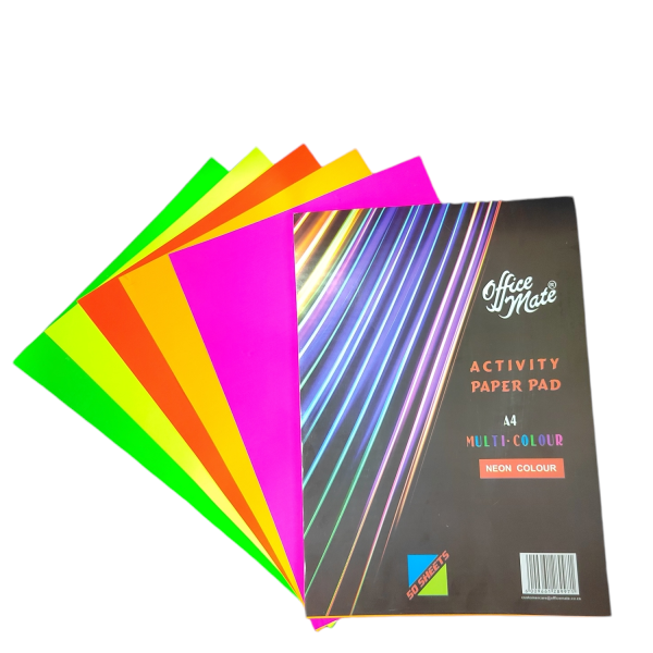 Office Mate 5 Neon Colours 8 GSM 50 Sheets