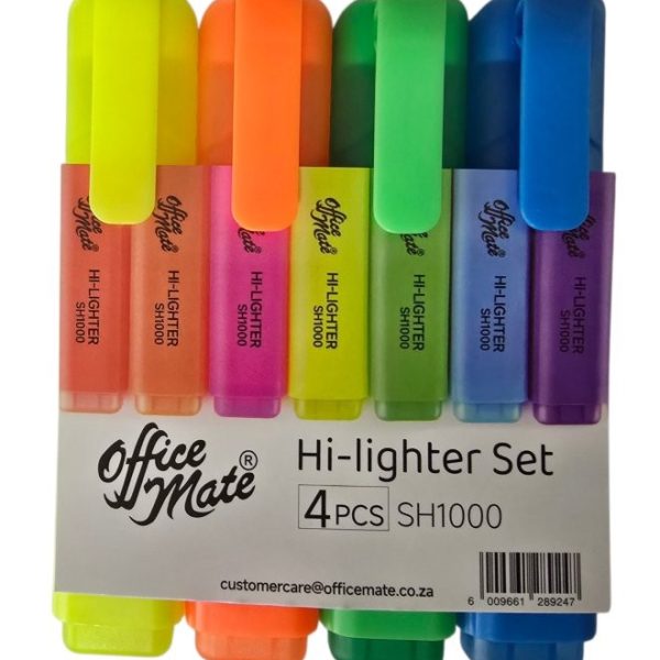 Office Mate Highlighter SH1000   Wallet Of 4