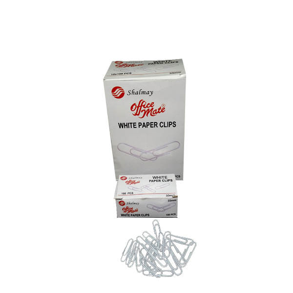 33mm Paper Clips   Large White