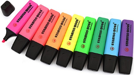 Stabilo Boss Neon Hi   Lighters 9 Colours