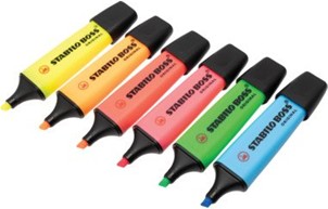 Stabilo Boss Neon Hi   Lighters 6 Piece Wallet