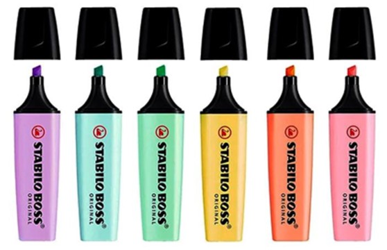 Stabilo Boss Pastel Hi   Lighters 6 Piece Wallet