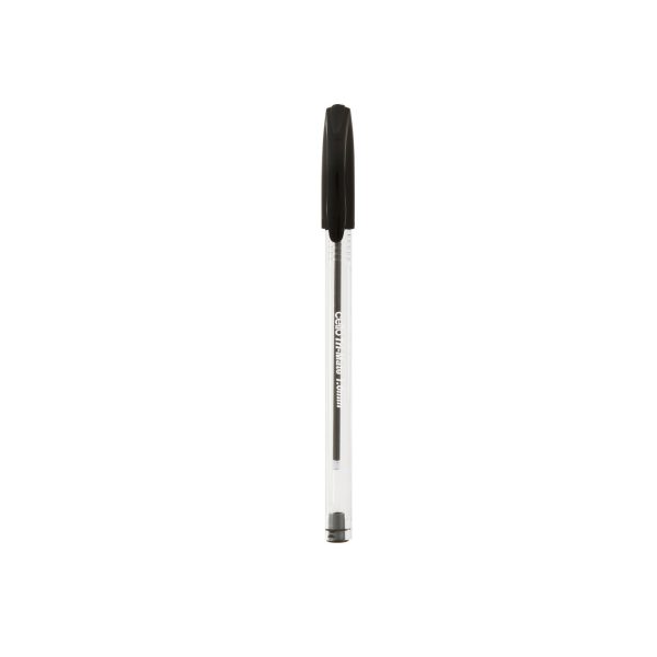 Clear Barrel 1 0mm Cello Tri Mate Ball Pens Medium Black / Blue / Red