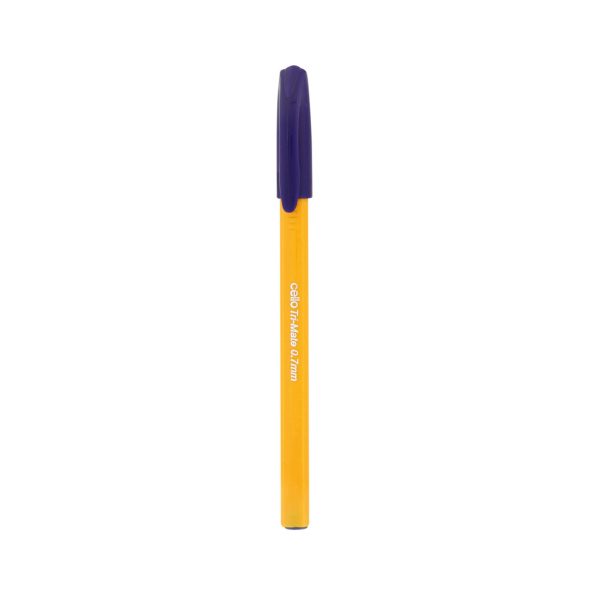 Orange Barrel 0 7mm Cello Tri Mate Ball Pens Fine Black / Blue / Red