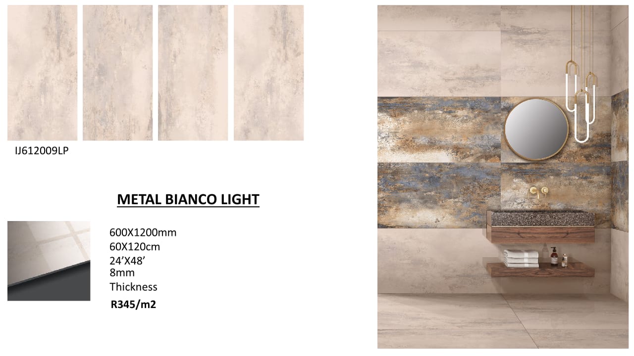 Metal Bianco Light Floor Tiles - Image 2