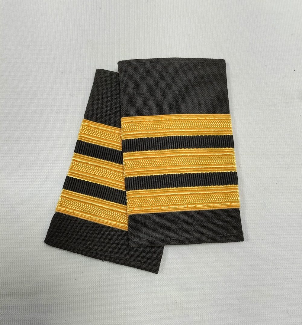 3 Bar - Gold on Black Epaulettes