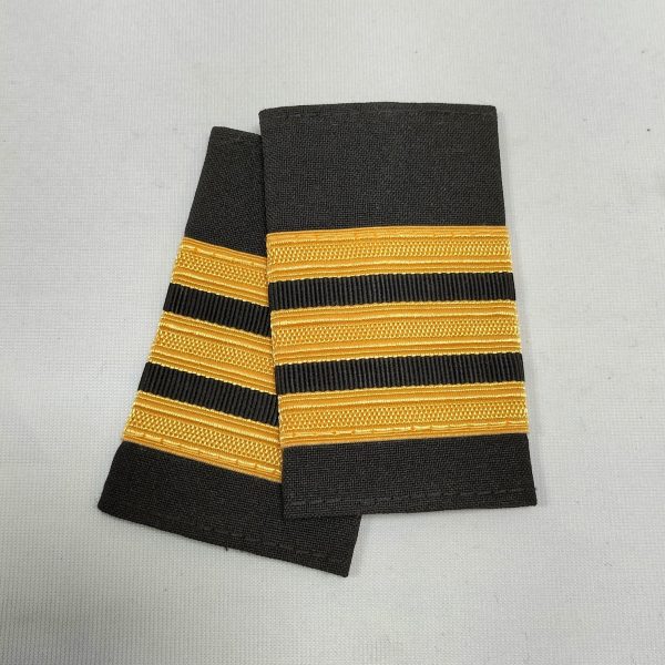 3 Bar - Gold on Black Epaulettes