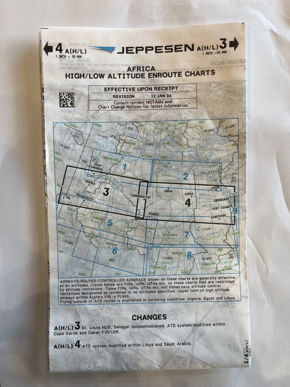 ENROUTE JEPPESEN CHART 3/4